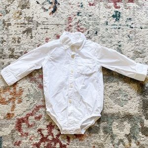 NEW - 12 months carters white button down onesie